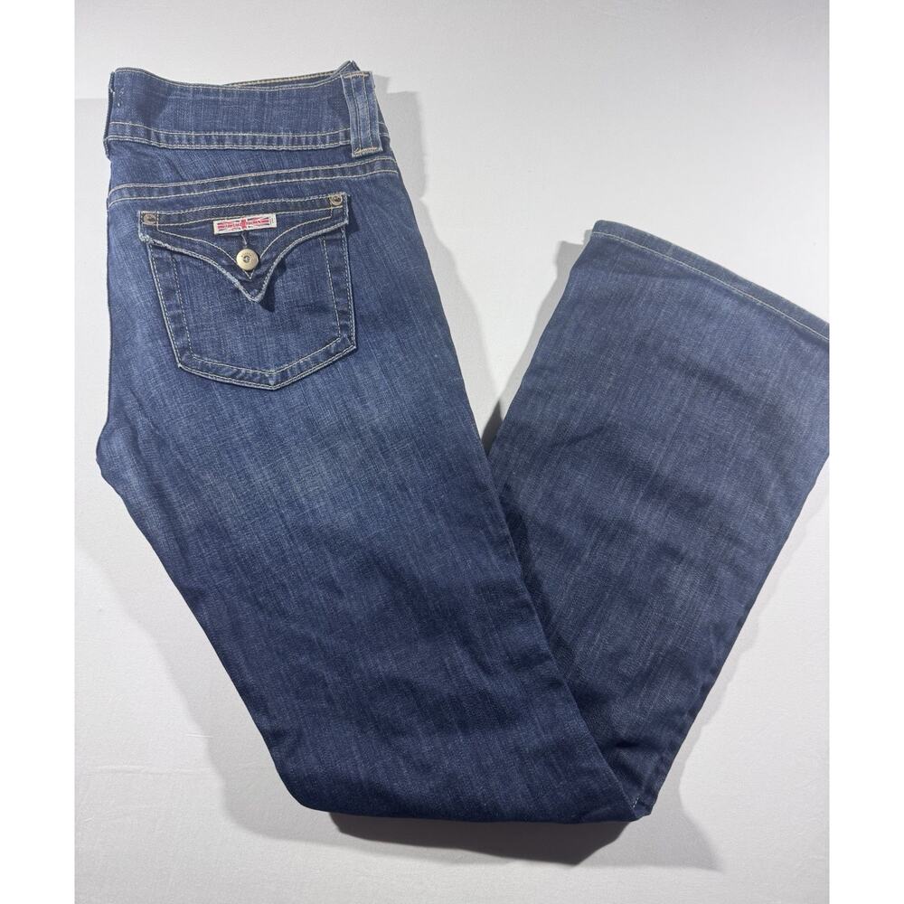 Hudson Women's Bootcut Flare Jeans Blue Denim Flap Pocket Made in USA W1702DHA - Picture 2 of 7